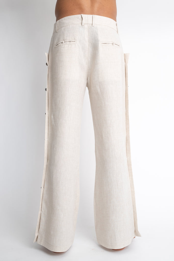 Presumido: Khaki Melange Linen Pants