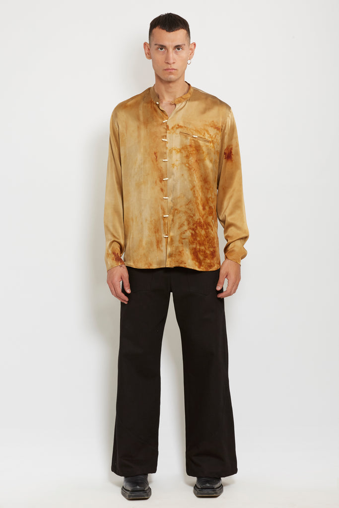 Gacho: Sand Oxide Dye Silk Shirt