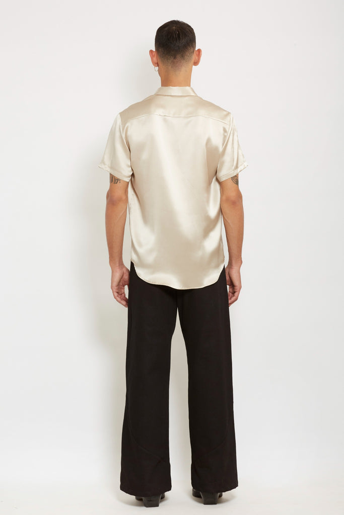 Chela: Sand Silk Shirt