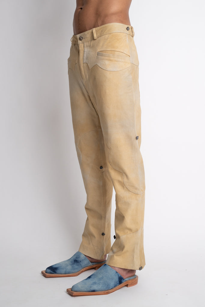 Vato Raro: Washed Yellow Leather Pants