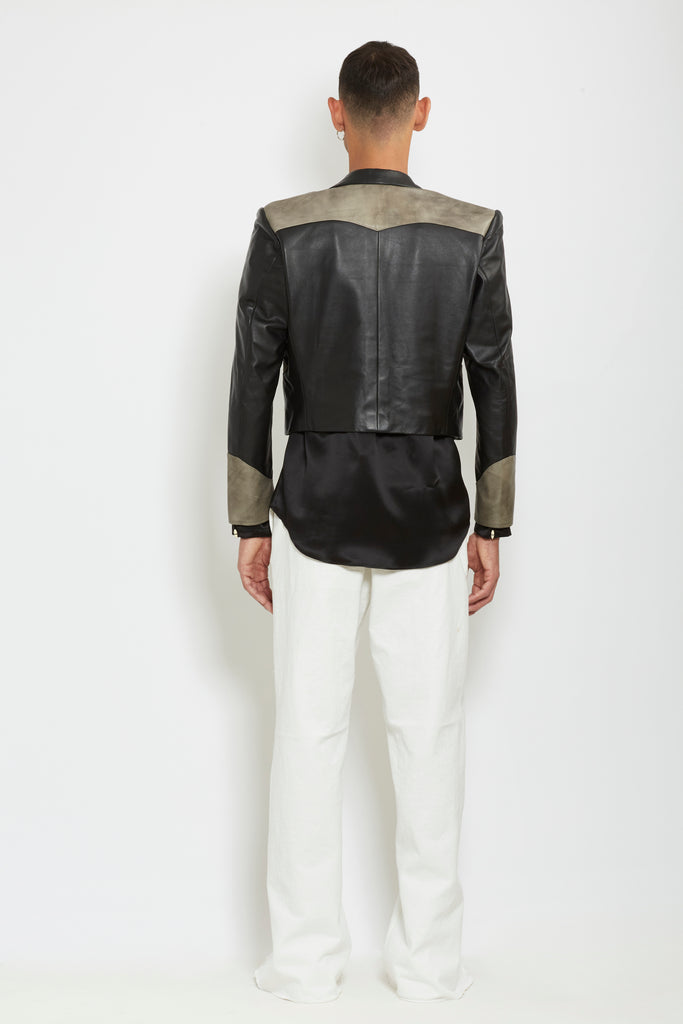 Galactica: Black / Olive Leather Jacket