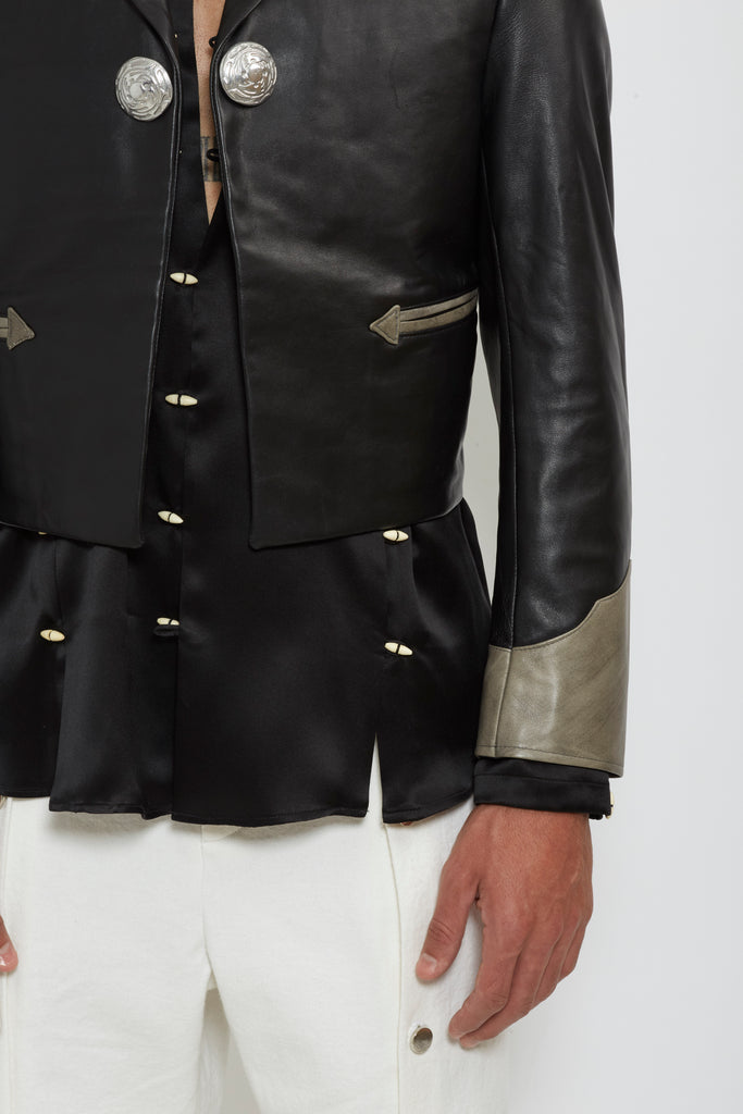 Galactica: Black / Olive Leather Jacket