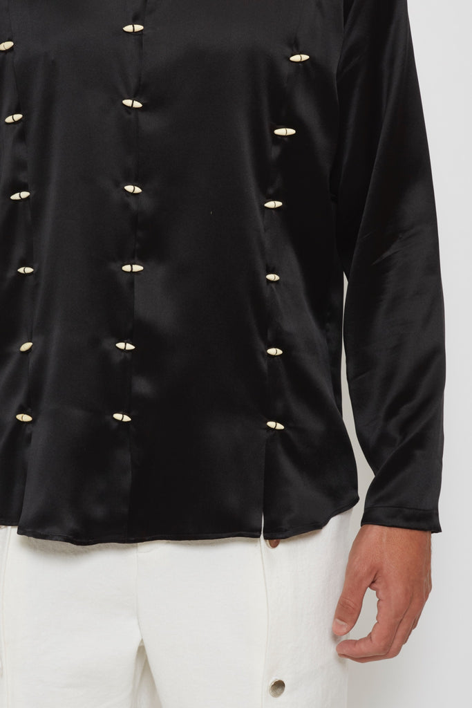 Gacho Clamato: Black Silk Shirt