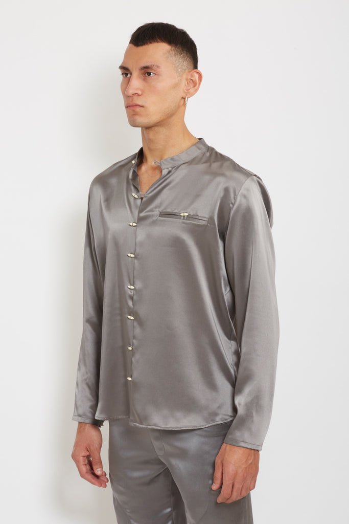 Gacho: Silver Silk Shirt