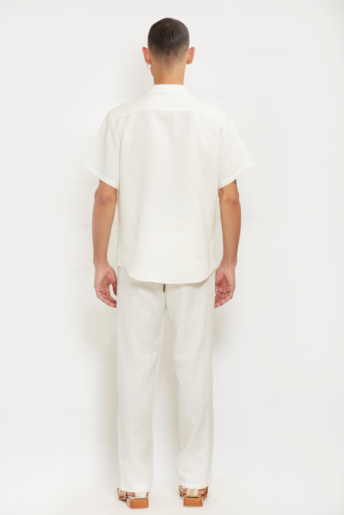 Chela Clamato: Ivory Linen Shirt